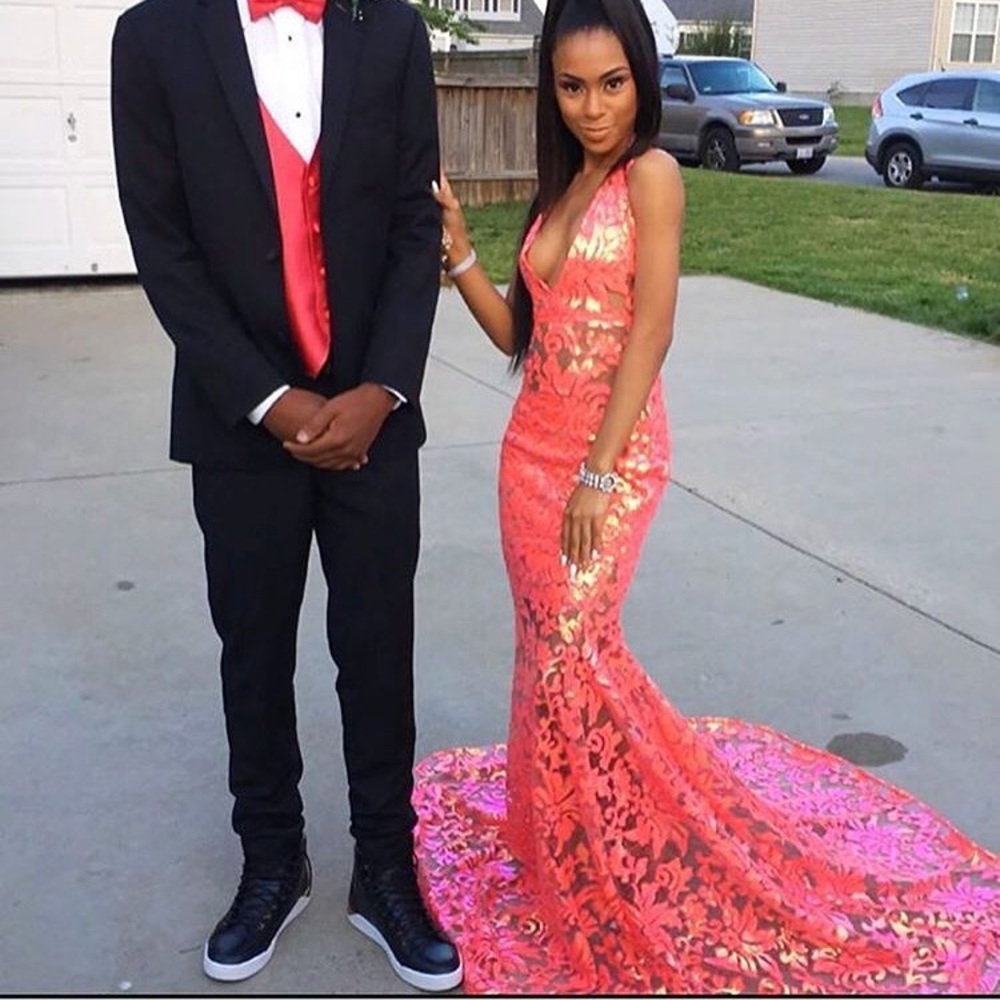 Gorgeous Coral Colored Prom Dress fit for a Queen